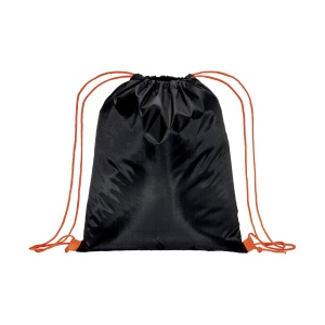Sac à dos noir en polyester 210 T avec fermeture à cordons et cordons colorés 12