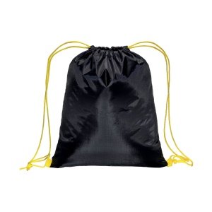 Sac à dos noir en polyester 210 T avec fermeture à cordons et cordons colorés 13