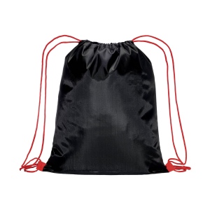 Sac à dos noir en polyester 210 T avec fermeture à cordons et cordons colorés 14