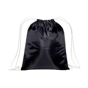 Sac à dos noir en polyester 210 T avec fermeture à cordons et cordons colorés 15