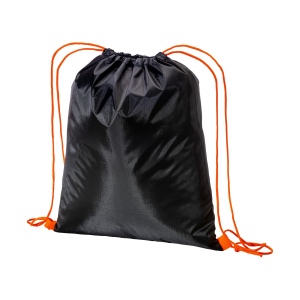 Sac à dos noir en polyester 210 T avec fermeture à cordons et cordons colorés 5
