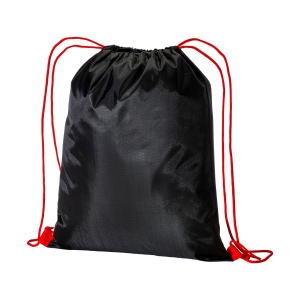 Sac à dos noir en polyester 210 T avec fermeture à cordons et cordons colorés 7