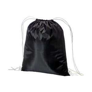 Sac à dos noir en polyester 210 T avec fermeture à cordons et cordons colorés 8