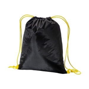 Sac à dos noir en polyester 210 T avec fermeture à cordons et cordons colorés 6