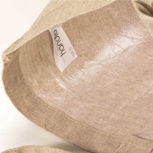 Tote bag en coton recyclé, 120 g/m2 avec intérieur laminé en PP, anses longues et soufflet 5