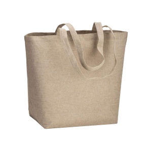 Tote bag en coton recyclé, 120 g/m2 avec intérieur laminé en PP, anses longues et soufflet 2