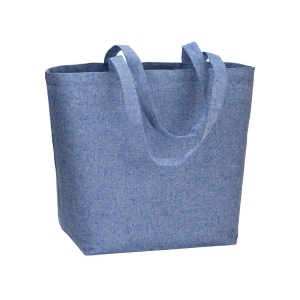 Tote bag en coton recyclé, 120 g/m2 avec intérieur laminé en PP, anses longues et soufflet 3