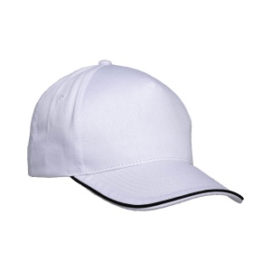 Casquette en coton 5 panneaux, visière sandwich contrasté avec fermeture velcro 8