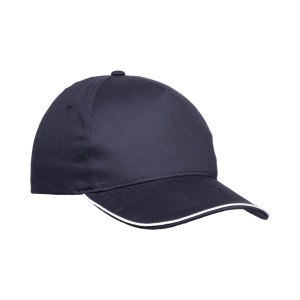 Casquette en coton 5 panneaux, visière sandwich contrasté avec fermeture velcro 4