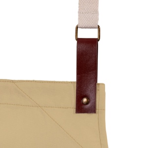 Tablier de cuisine en coton 280 g/m2 avec 2 poches frontales, bretelles réglables en PU. 5