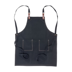 Tablier de cuisine en coton 280 g/m2 avec 2 poches frontales, bretelles réglables en PU. 6