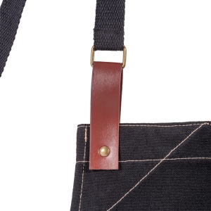 Tablier de cuisine en coton 280 g/m2 avec 2 poches frontales, bretelles réglables en PU. 7