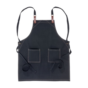 Tablier de cuisine en coton 280 g/m2 avec 2 poches frontales, bretelles réglables en PU. 3