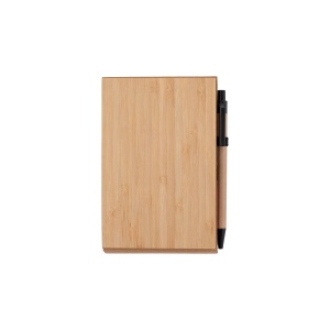 Bloc-notes avec couverture en bambou, stylo et support pour téléphone 3
