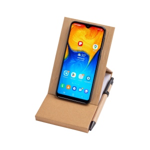 Bloc-notes avec couverture en bambou, stylo et support pour téléphone 6