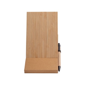 Bloc-notes avec couverture en bambou, stylo et support pour téléphone 7