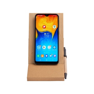 Bloc-notes avec couverture en bambou, stylo et support pour téléphone 8