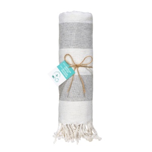 Serviette de plage / Paréo en coton recyclé de 180 gr/m2 avec frange, mesure 90x170 cm 30