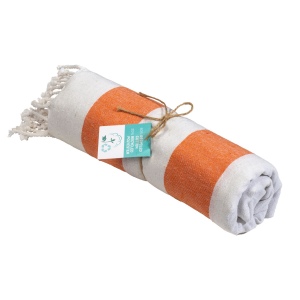 Serviette de plage / Paréo en coton recyclé de 180 gr/m2 avec frange, mesure 90x170 cm 9