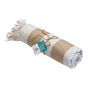 Serviette de plage / Paréo en coton recyclé de 180 gr/m2 avec frange, mesure 90x170 cm 5