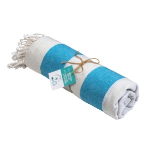 Serviette de plage / Paréo en coton recyclé de 180 gr/m2 avec frange, mesure 90x170 cm 6