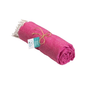 Serviette de plage / Paréo en coton recyclé de 180 gr/m2 avec frange, mesure 90x170 cm 3