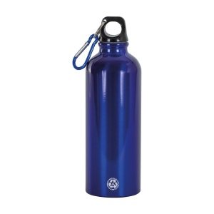 Gourde en aluminium recyclé (500ml), avec bouchon en plastique et mousqueton