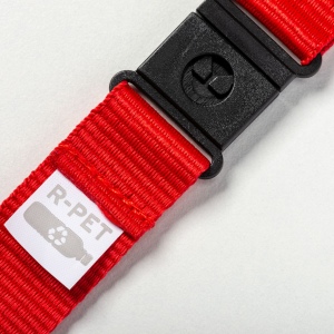 Lanyard en polyester recyclé  R-PET avec mousqueton et fermeture de sécurité 14
