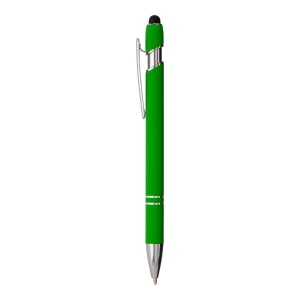 Stylo à bille en aluminium caoutchouté avec gomme pour écran tactile et clip en métal 12