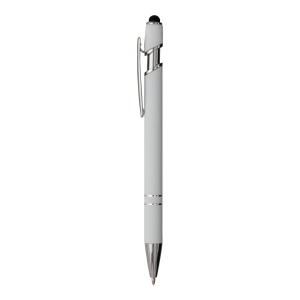 Stylo à bille en aluminium caoutchouté avec gomme pour écran tactile et clip en métal 21