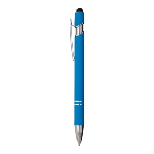 Stylo à bille en aluminium caoutchouté avec gomme pour écran tactile et clip en métal 13