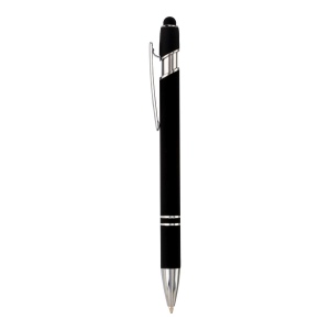 Stylo à bille en aluminium caoutchouté avec gomme pour écran tactile et clip en métal 20