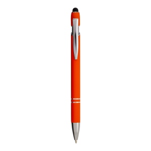 Stylo à bille en aluminium caoutchouté avec gomme pour écran tactile et clip en métal 5