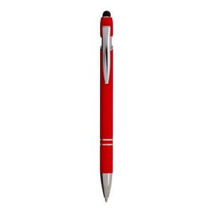 Stylo à bille en aluminium caoutchouté avec gomme pour écran tactile et clip en métal 9