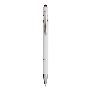 Stylo à bille en aluminium caoutchouté avec gomme pour écran tactile et clip en métal 11