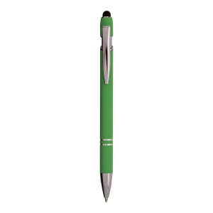 Stylo à bille en aluminium caoutchouté avec gomme pour écran tactile et clip en métal 8