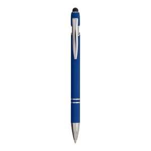 Stylo à bille en aluminium caoutchouté avec gomme pour écran tactile et clip en métal 7