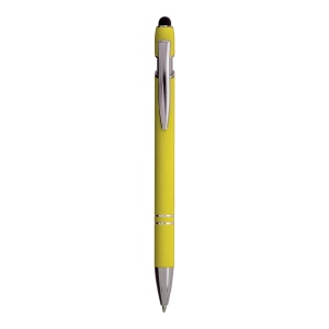 Stylo à bille en aluminium caoutchouté avec gomme pour écran tactile et clip en métal 6