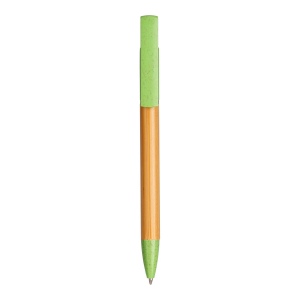 Stylo twist en bambou et paille de blé avec support pour téléphone portable 7