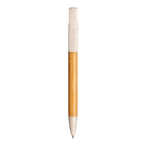 Stylo twist en bambou et paille de blé avec support pour téléphone portable 9