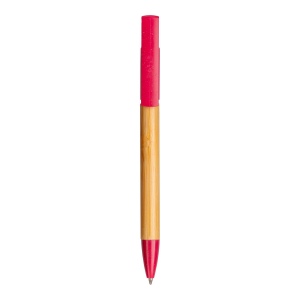 Stylo twist en bambou et paille de blé avec support pour téléphone portable 13