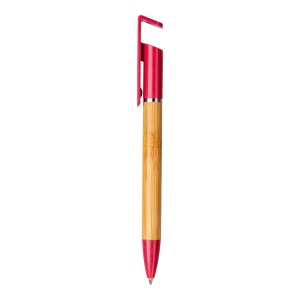 Stylo twist en bambou et paille de blé avec support pour téléphone portable 5