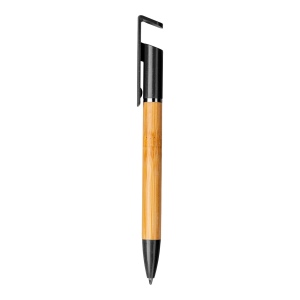 Stylo twist en bambou et paille de blé avec support pour téléphone portable 6