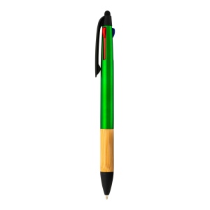 Stylo à bille en plastique avec 3 recharges, avec gomme pour écran tactile, grip bambou 8