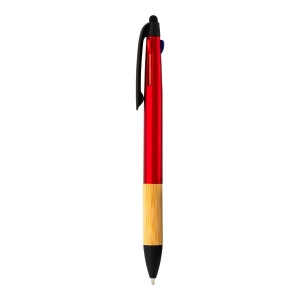 Stylo à bille en plastique avec 3 recharges, avec gomme pour écran tactile, grip bambou 9