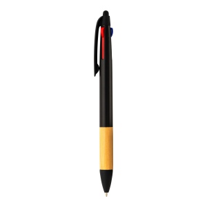 Stylo à bille en plastique avec 3 recharges, avec gomme pour écran tactile, grip bambou 10