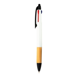 Stylo à bille en plastique avec 3 recharges, avec gomme pour écran tactile, grip bambou 11