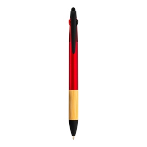 Stylo à bille en plastique avec 3 recharges, avec gomme pour écran tactile, grip bambou 4