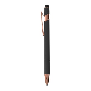 Stylo à bille en aluminium caoutchouté avec gomme pour écran tactile et clip en métal 8
