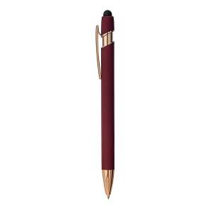 Stylo à bille en aluminium caoutchouté avec gomme pour écran tactile et clip en métal 11